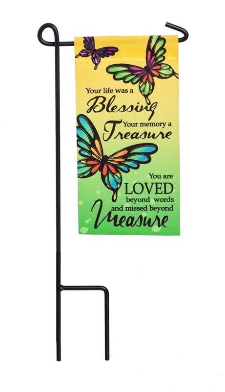 Your Life A Blessing Mini Memorial Flag With Stand - Celebrate Prints
