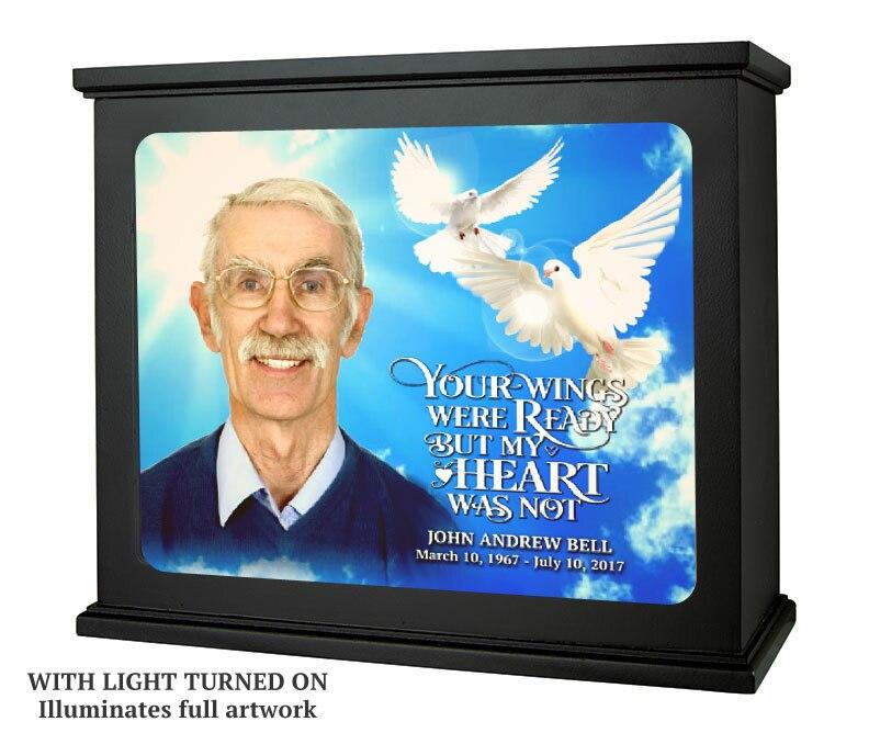 Your Wings Photo Memorial Light Box - Celebrate Prints